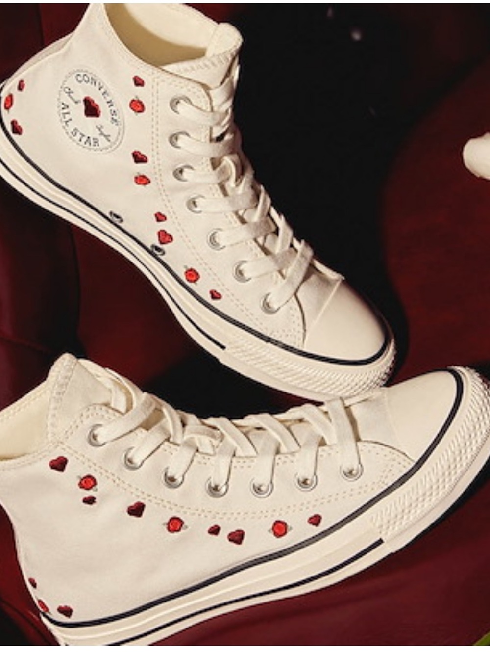 Womens Converse Chuck Taylor All Star Hearts And Roses High-Top Sneaker - White